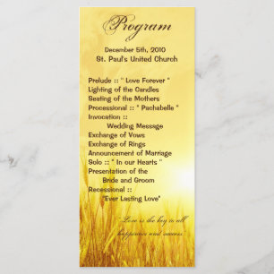 25 4x9 Programa de bodas Sunrise Wheat Country Rus