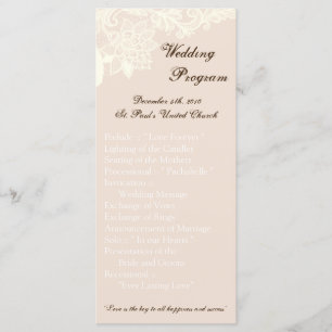 25 4x9 Programa de Bodas Vintage Victorian Lace Pi