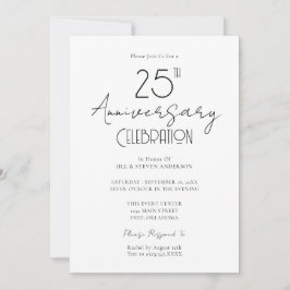25° Aniversario Boda Invitación a guión elegante