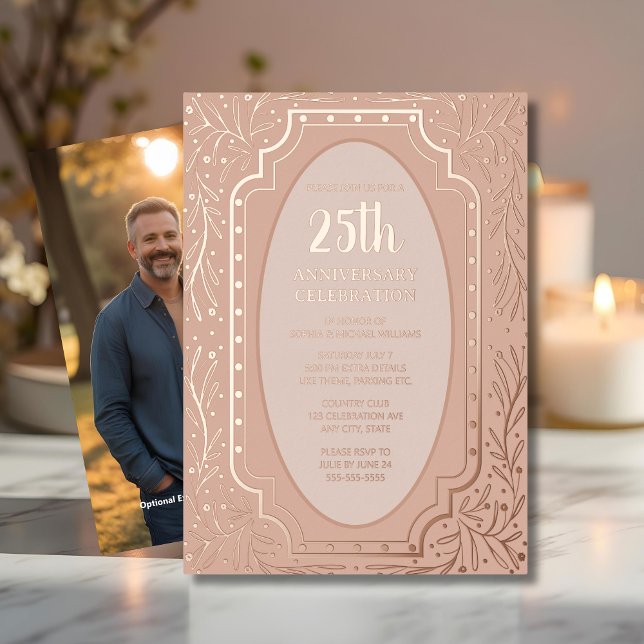 25° Aniversario Boda Invitación Floral Elegante (Subido por el creador)