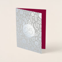25° Aniversario de Plata Tarjetas de felicitación 