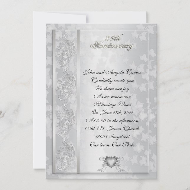 25 Aniversario invitación renovación elegante (Anverso)