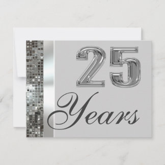 25 años de plata Aniversario Elegante invitación