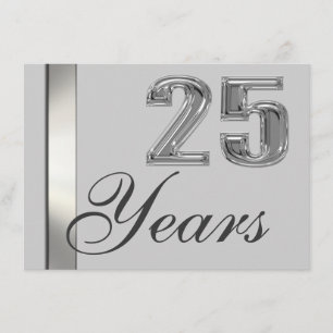 25 años de plata Aniversario Elegante Invitación