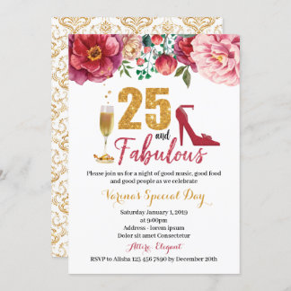 25 años y fabulosa invitación al cumpleaños de las