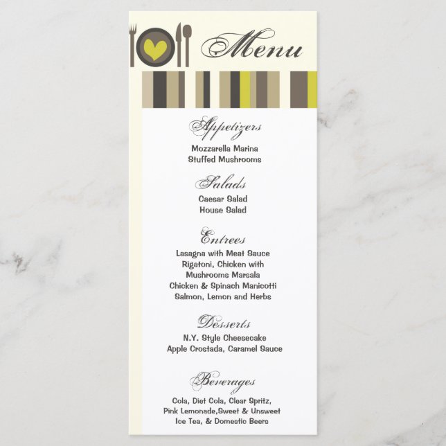 25 Cartas De Menú Boda China Cena Platos Bufé (Anverso)