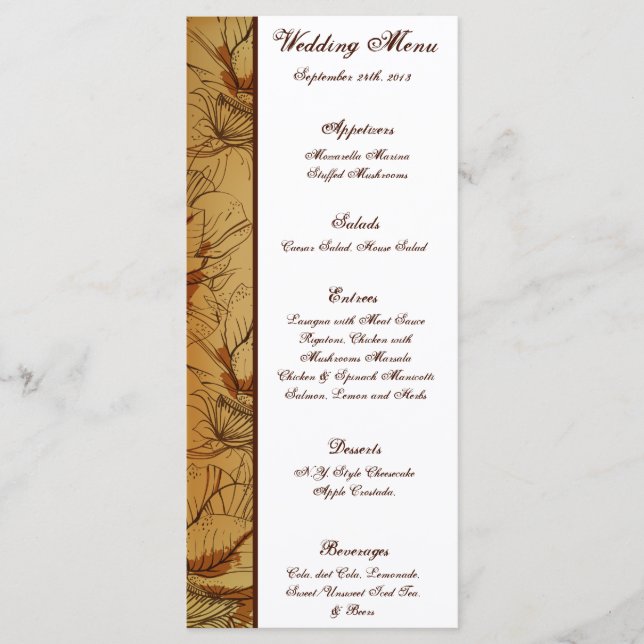 25 Cartas de menú Gorra de vaca occidental/vaquero (Anverso)