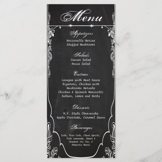 25 Cartas De Menú Moderno Chalkboard Vintage Victo (Anverso)