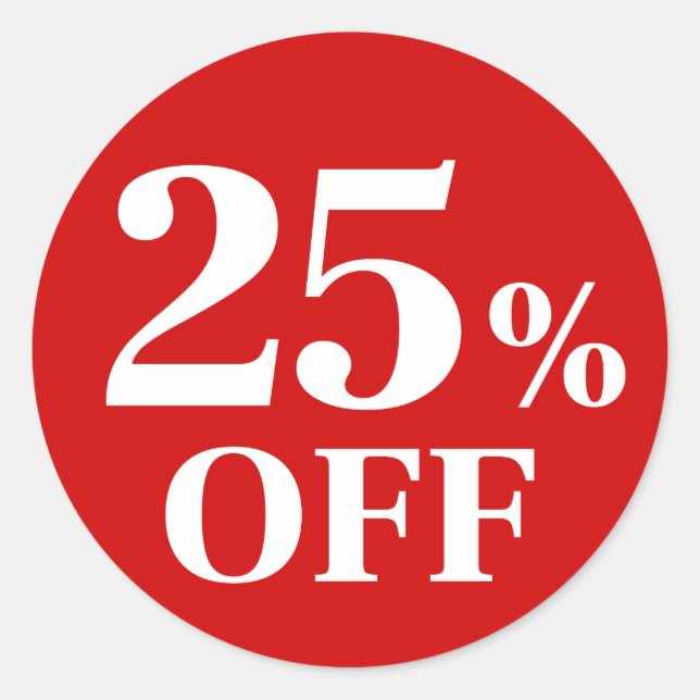 25% de descuento Pegatina redonda clásica con fond (Anverso)