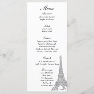 25 etiquetas de menú Boda en París