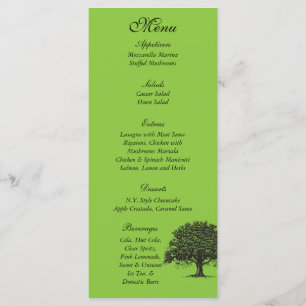 25 Etiquetas del menú Boda verde/negro del árbol d