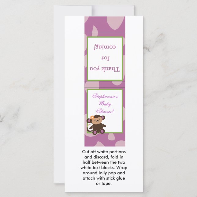 25 Lollipop Topper Jacana PurpleAnimals (Anverso)