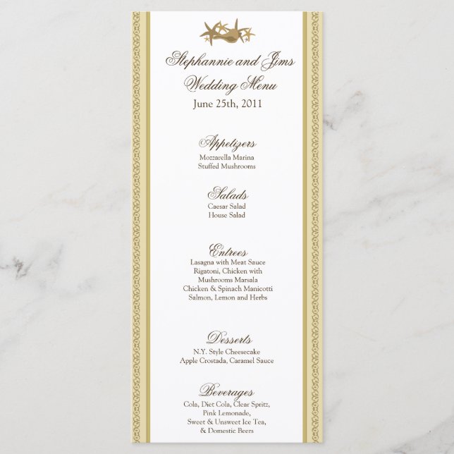25 Menu Cards Sandy Beach (Anverso)