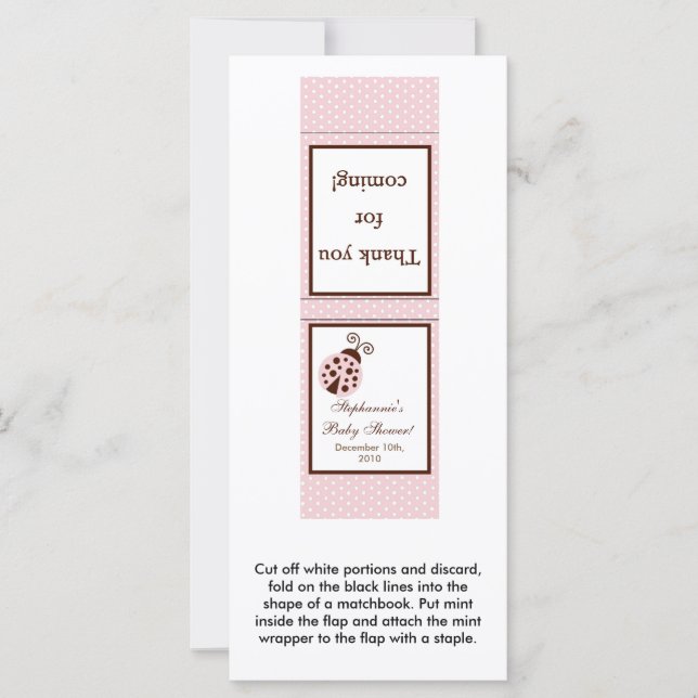 25 Mint Matchbooks Pink Ladybug (Anverso)