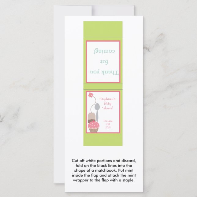 25 Mint Matchbooks Tea Fiesta Pastel rosa (Anverso)