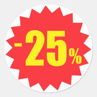 25 por ciento pegatinas de descuento de venta, bla