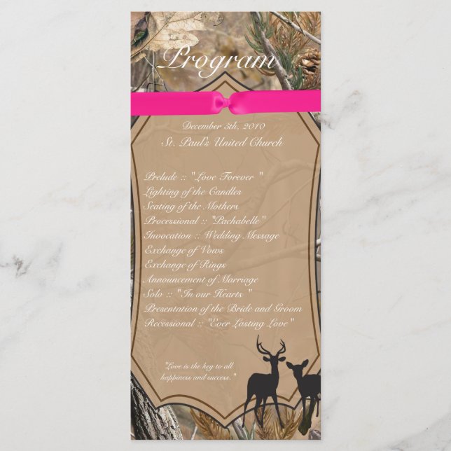 25 Programa de Bodas 4x9 Cazadores Camo Camoflauge (Anverso)