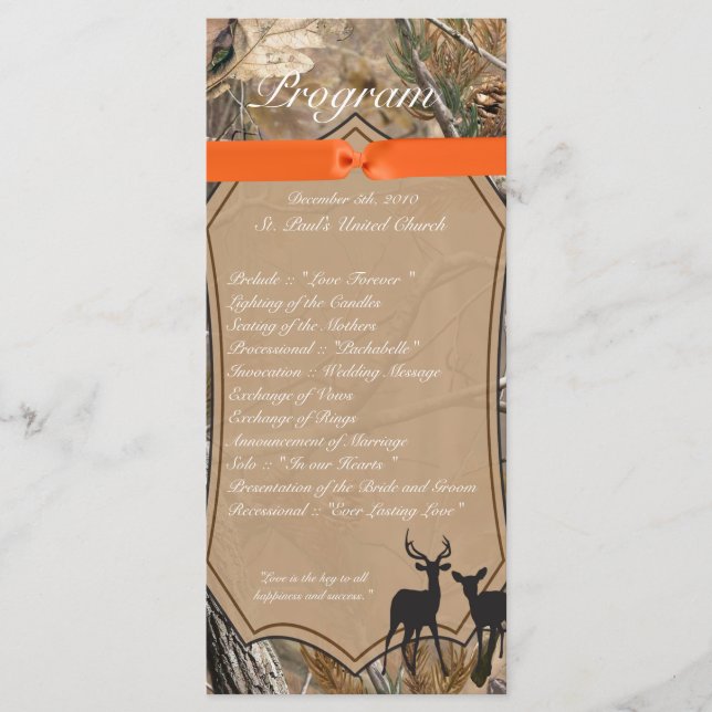 25 Programa de Bodas 4x9 Cazadores Camo Camoflauge (Anverso)