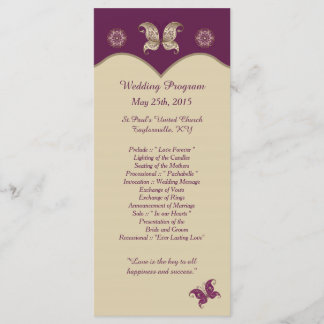 25 Programas de Boda de Mariposa de Oro Morado