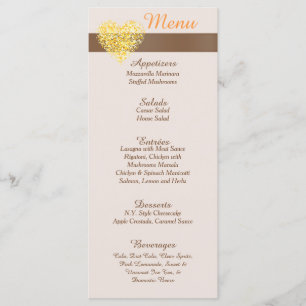 25 Tarjetas De Menú De Recepción Autumn Hearts