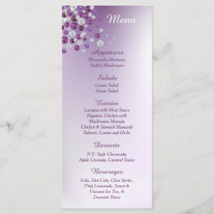 25 Tarjetas De Menú De Recepción De Diamante Blanc