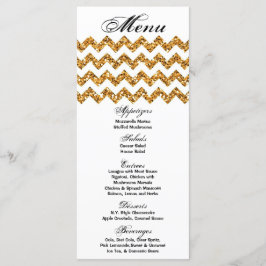 25 tarjetas de menú Purpurina de oro Chevron Zig Z