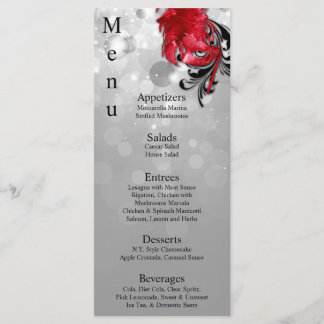 25 tarjetas de menú rojas para Navidades de máscar