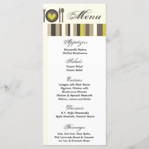 25 tarjetas del menú que casan la comida fría de