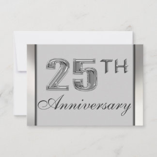 25tas invitaciones de plata elegantes de la fiesta
