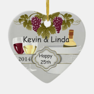 25to AMANTES DEL VINO del ORNAMENTO del REGALO del