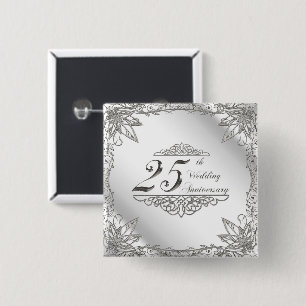 25to Botón del aniversario de boda