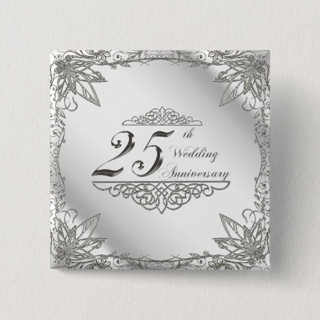 25to Botón del aniversario de boda (Anverso)