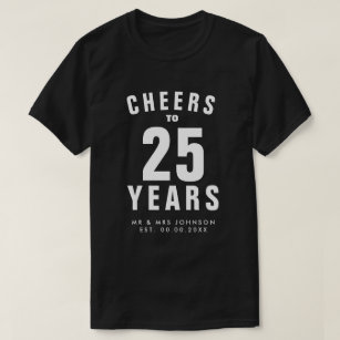 25to camisetas del aniversario de boda del