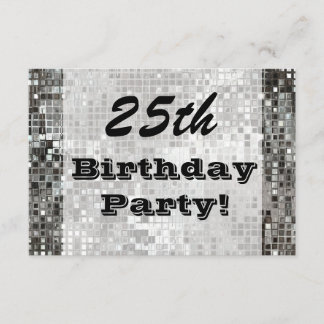 25to O cualquier invitación de la plata de la