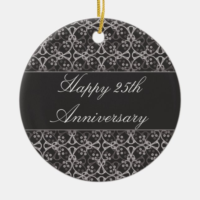25to ornamento del aniversario del racimo gris de (Frente)