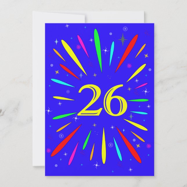 26.ª explosión de invitación a fiesta de cumpleaño (Anverso)
