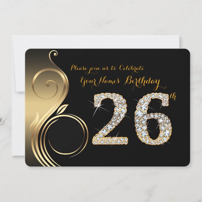 26.ª, Invitación por cumpleaños, Diamante número,  (Anverso)