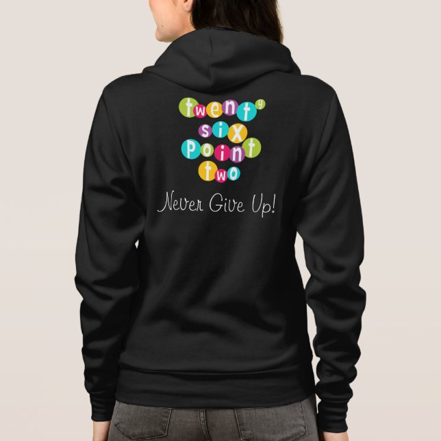 26,2 Nunca dé para arriba la sudadera con capucha (Reverso)