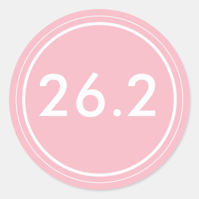 26,2 Pegatina | Rosa con blanco (Anverso)