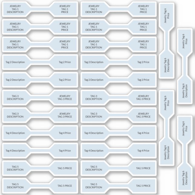 26 Bolsas de Precios de Joyería Pegatinas Pastel B (Anverso)