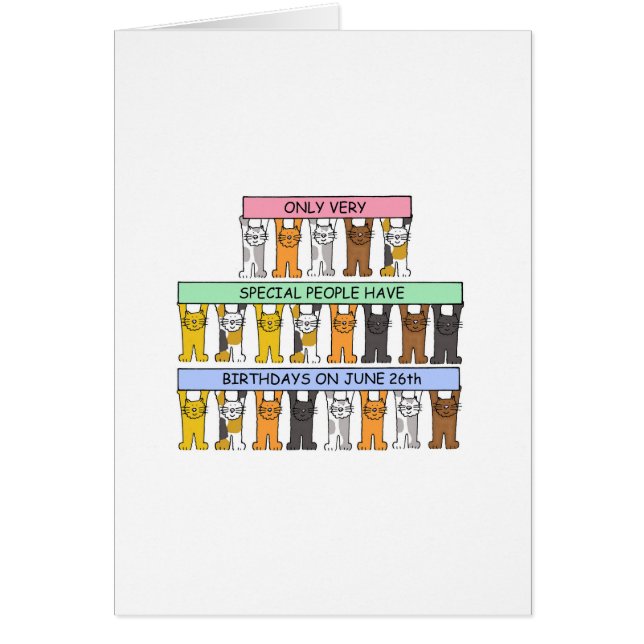 26 de junio Gatos Personalizados de cumpleaños (Frente)