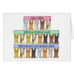 26 de Marzo Gatos Personalizados Cute de Cumpleaño