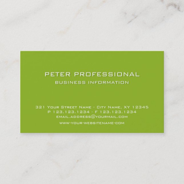 26 verde lima de tarjeta profesional moderna (Anverso)