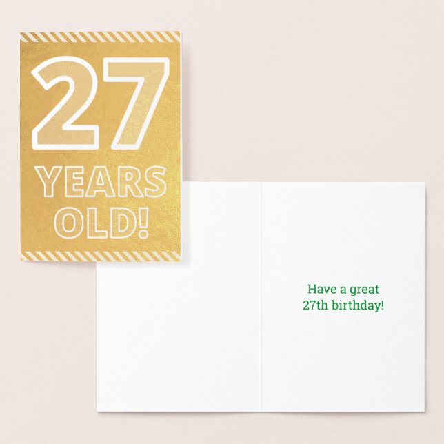 27º cumpleaños: Audaz "¡27 años!" Tarjeta de Relie (Demostración)