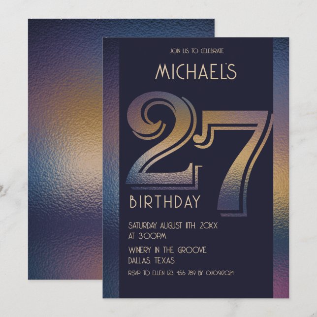 27.ª invitación de cumpleaños (Anverso / Reverso)