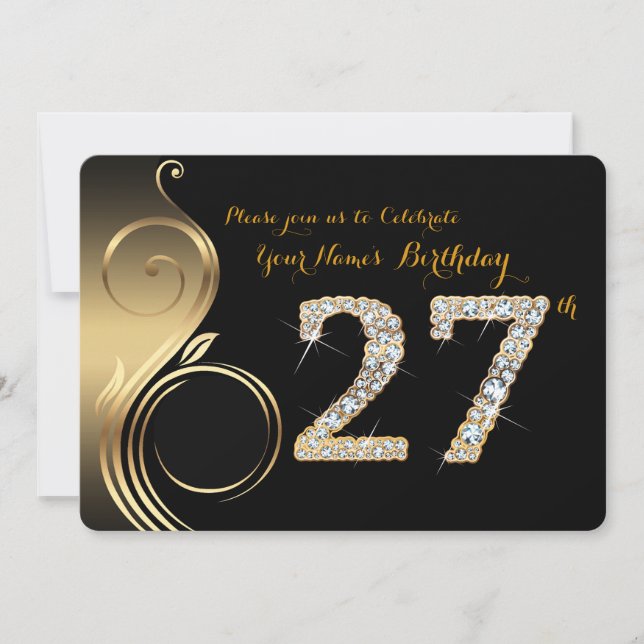 27.ª, Invitación por cumpleaños, Diamante número,  (Anverso)