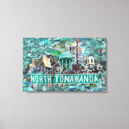 27.50" x 17.75 Lienzo Estirado - Calles de NT