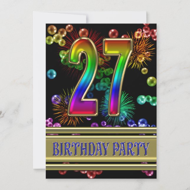 27 cumpleaños - Invitación con burbujas (Anverso)