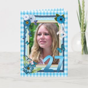 27ma tarjeta de la foto para un cumpleaños