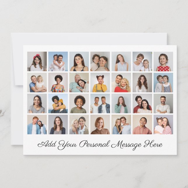 28 Collage de fotos Añadir su propia tarjeta plana (Anverso)